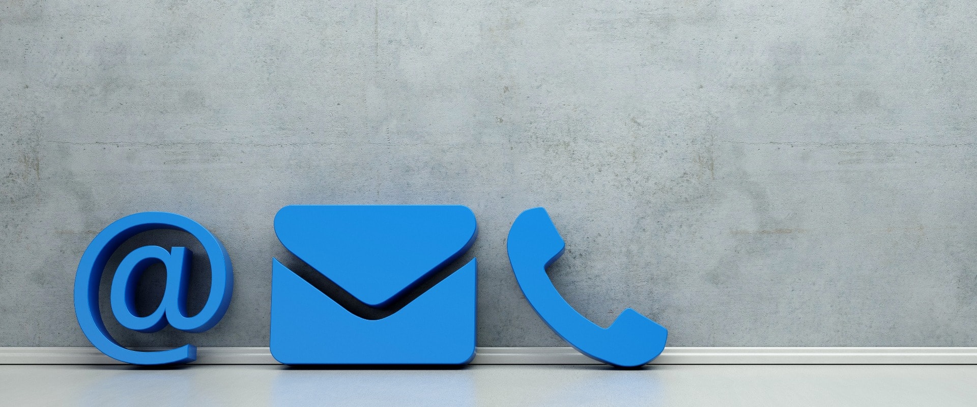 Blaue Hotline und Service Kontakt Icons als Panorama